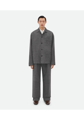 Bottega Veneta Printed Leather Flannel Jacket - Grey - Man   Calfskin