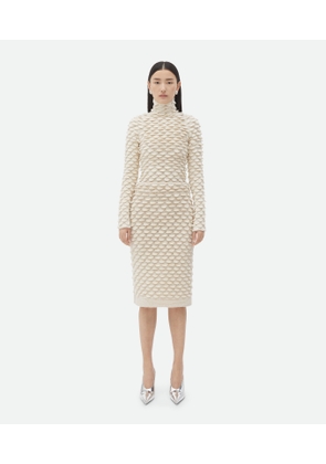 Bottega Veneta Fish Scale Wool Midi Skirt - Beige - Woman - XS - Wool
