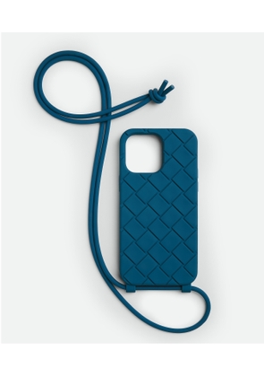 Bottega Veneta Iphone 14 Pro Max Case On Strap - Blue - Man - Silicone