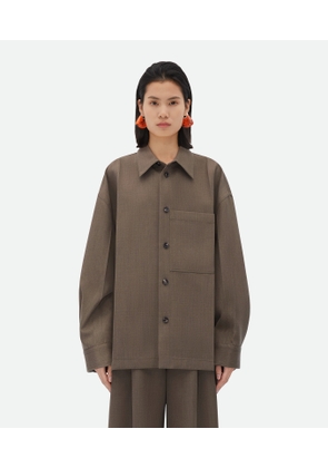 Bottega Veneta Soft Wool Twill Jacket - Brown - Woman   Wool