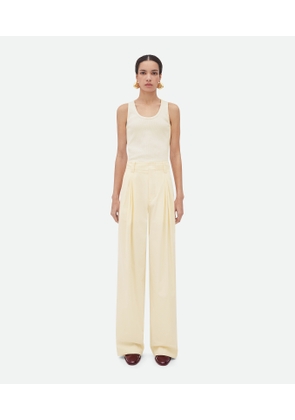 Bottega Veneta Cotton Silk Trousers - Yellow - Woman   Cotton & Silk