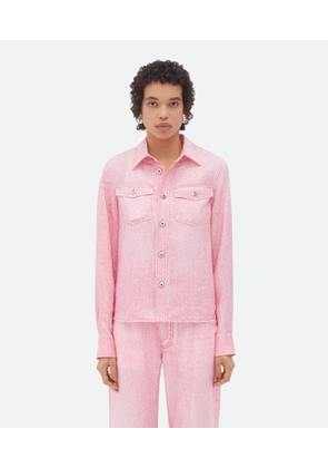 Bottega Veneta Printed Denim Viscose Shirt - Pink - Woman   Viscosa & Silk