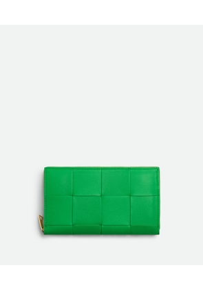 Bottega Veneta Cassette Zip Around Wallet - Green - Woman - Lamb Skin