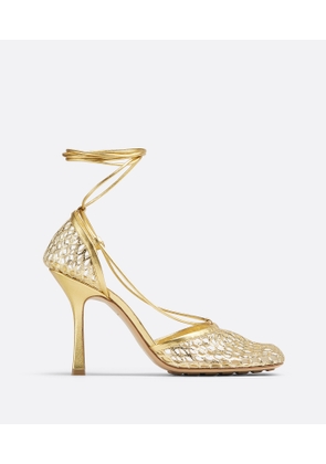 Bottega Veneta Stretch Lace-up Sandal - Gold - Woman   Cotton & Polyester