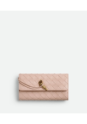 Bottega Veneta Andiamo Large Flap Wallet - Pink - Woman - Lambskin
