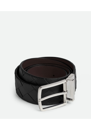 Bottega Veneta Intrecciato Reversible Belt - Black - Man - 90 - Calfskin