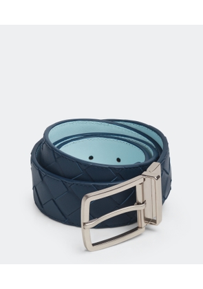 Bottega Veneta Intrecciato Reversible Belt - Blue - Man - 75 - Calfskin
