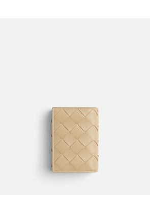 Bottega Veneta Intrecciato Tiny Tri-fold Zip Wallet - Beige - Woman - Lambskin & Calfskin