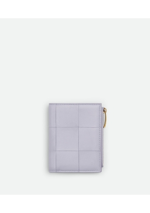 Bottega Veneta Small Cassette Bi-fold Zip Wallet - Purple - Woman - Lambskin & Calfskin