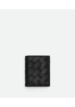 Bottega Veneta Small Intrecciato Tri-fold Zip Wallet - Black - Woman - Lambskin & Calfskin