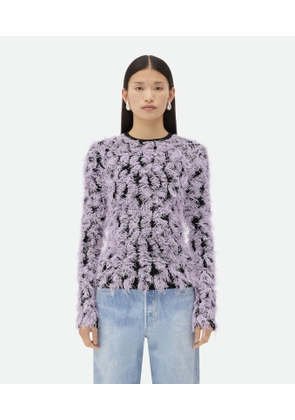 Bottega Veneta Wool Fringed Sweater - Purple - Woman - XS - Wool, Cotton & Silk