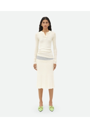 Bottega Veneta Light Wool Midi Skirt - White - Woman - XS - Virgin Wool