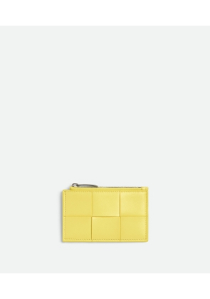 Bottega Veneta Cassette Zipped Card Case - Yellow - Woman - Lamb Skin & Calf Skin