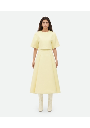 Bottega Veneta Compact Wool Cropped Top - Yellow - Woman   Wool