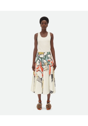Bottega Veneta Printed Viscose Plisse Midi Skirt - Multicolor - Woman   Viscose & Silk