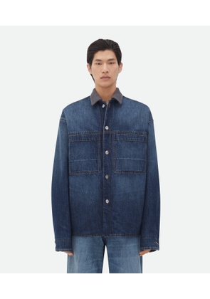 Bottega Veneta Reversible Wool Denim Jacket - Blue - Man   Cotton