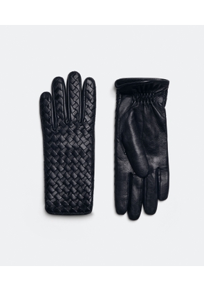 Bottega Veneta Intrecciato Leather Gloves - Blue - Woman - 6.5 - Lamb Skin