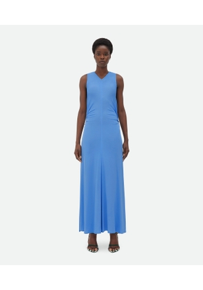 Bottega Veneta Viscose Jersey Long Dress - Blue - Woman   Viscose