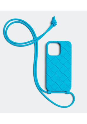 Bottega Veneta Iphone 13 Pro Case On Strap - Blue - Man - Silicone