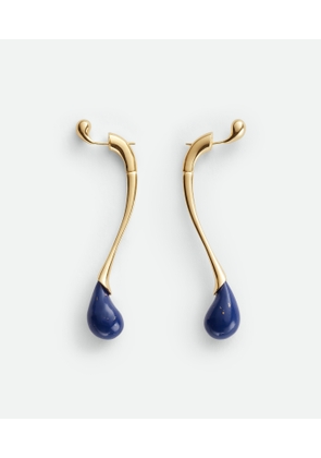 Bottega Veneta Drop Earrings With Lapis Stone - Gold - Woman -