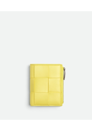 Bottega Veneta Small Cassette Bi-fold Zip Wallet - Yellow - Woman - Lambskin & Calfskin