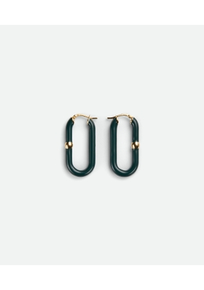 Bottega Veneta Chain Hoop Earrings - Green - Woman -