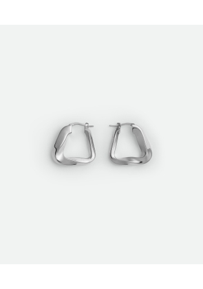 Bottega Veneta Small Twist Triangle Hoop Earrings - Silver - Woman -