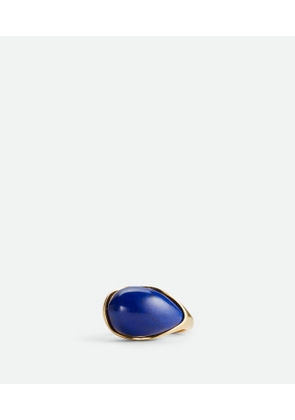 Bottega Veneta Drop Ring With Lapis Stone - Gold - Woman - N