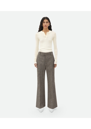Bottega Veneta Viscose And Silk Flared Trousers - Brown - Woman   Viscose & Silk