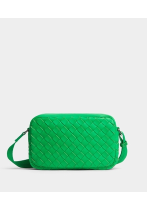 Bottega Veneta Small Intrecciato Camera Bag - Green - Man - Calf Skin, Polypropylene & Polyester