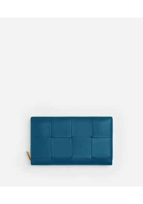Bottega Veneta Cassette Zip Around Wallet - Blue - Woman - Lambskin