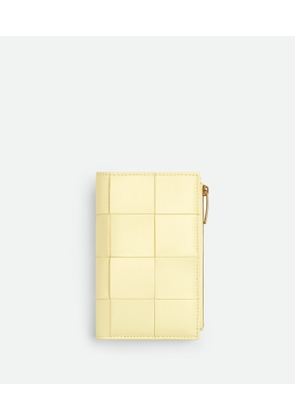 Bottega Veneta Medium Cassette Bi-fold Zip Wallet - Yellow - Woman - Lambskin