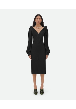 Bottega Veneta Viscose Midi Dress - Black - Woman   Viscose