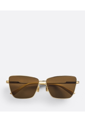 Bottega Veneta Classic Metal Square Sunglasses - Gold - Unisex -