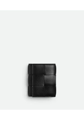 Bottega Veneta Cassette Tri-fold Wallet With Detachable Card Case - Black - Woman - Calf Skin