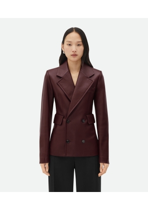Bottega Veneta Leather Jacket - Bordeaux - Woman   Lambskin