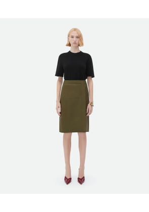 Bottega Veneta Leather Skirt - Brown - Woman   Lamb Skin