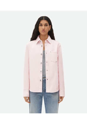 Bottega Veneta Pink Wash Denim Shirt - Pink - Woman   Cotton