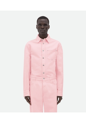 Bottega Veneta Pink Wash Denim Shirt - Pink - Man   Cotton