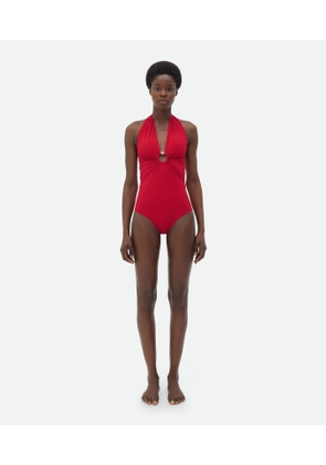 Bottega Veneta Knot Stretch Nylon Swimsuit - Red - Woman - M - Polyamide & Elastane