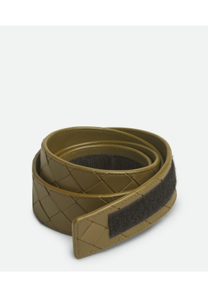 Bottega Veneta Intrecciato Belt With Velcro® Brand Tape - Brown - Man - 85 - Calfskin