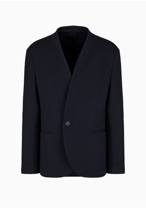 OFFICIAL STORE Asv Single-breasted Jacket In Lyocell And Wool Jersey