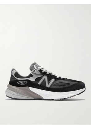 New Balance - 990v6 Leather-Trimmed Suede and Mesh Sneakers - Men - Black - UK 6