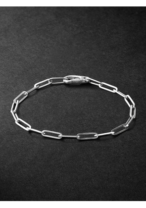 Mateo - Long Link White Gold Bracelet - Men - Silver