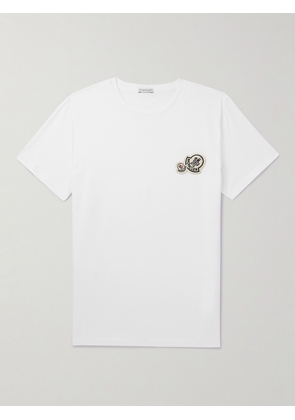 Moncler - Logo-Appliquéd Cotton-Jersey T-Shirt - Men - White - S