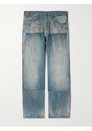 SAINT Mxxxxxx - Straight-Leg Distressed Embroidered Jeans - Men - Blue - S