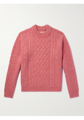 De Bonne Facture - Cable-Knit Wool Sweater - Men - Pink - S