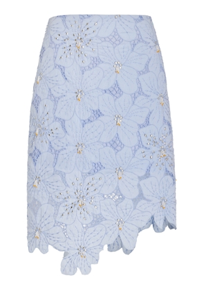 Wales Bonner - Constellation Embellished Floral Lace Midi Skirt - Blue - IT 40 - Moda Operandi