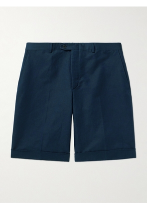 Brioni - Lerici Straight-Leg Linen and Cotton-Blend Shorts - Men - Blue - IT 46