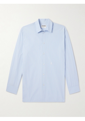 Jil Sander - Thursday Logo-Embroidered Striped Cotton-Poplin Shirt - Men - Blue - EU 37